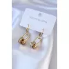 316L Çelik Gold Renk Zirkon Taşlı Tiffany Model Kadın Küpe - BJ-BKP7701
