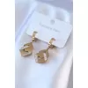 316L Çelik Gold Renk Zirkon Taşlı Kadın Küpe - BJ-BKP7703