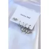 316L Çelik Gümüş Renk Mikail Model Kalp Zirkon Taşlı Kadın Küpe Seti - BJ-BKP7717