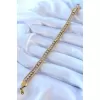 316L Çelik Gold Renk Zirkon Taşlı Kadın Bileklik - BJ-BB5426