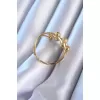 316L Çelik Gold Renk Simli Top Model Kadın Yüzük - BJ-BYK2759
