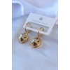 316L Çelik Gold Renk Zirkon Taş Detay Kadın Küpe - BJ-BKP7765