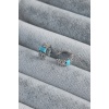 Gümüş Renk Zirkon Taş Detay Mavi Taşlı Earcuff Pirinç Kadın Kıkırdak Küpe - BJ-BKP7790