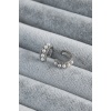 Gümüş Renk Zirkon Taş Detay İncili Earcuff Pirinç Kadın Kıkırdak Küpe - BJ-BKP7804