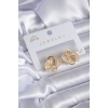 Gold Renk Zirkon Taşlı Sarmal Model Pirinç Kadın Küpe - BJ-BKP7826