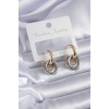 Gold Renk Gümüş Sarmal Halka Model Pirinç Kadın Küpe - BJ-BKP7857