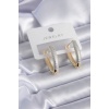 Gold Renk Gümüş Renk İşleme Detay Pirinç Kadın Küpe - BJ-BKP7859