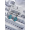 316L Çelik Gümüş Renk Oval Mavi Taşlı Yılan Figür Kadın Küpe - BJ-BKP7940