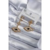 316L Çelik Gold Renk Göz Model Zirkon Taşlı Kadın Küpe - BJ-BKP7967
