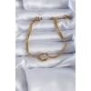316L Çelik Gold Renk Düğüm Model Kadın Bileklik - BJ-BB5584
