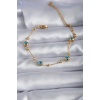 316L Çelik Gold Renk Nazar Boncuk Model Kadın Bileklik - BJ-BB5585