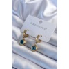 316L Çelik Gold Renk Nazar Boncuk Model Kadın Küpe - BJ-BKP7999