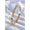 316L Çelik Gold Renk İşleme Detay Kadın Kelepçe - BJ-BB5595
