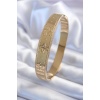 316L Çelik Gold Renk İşleme Detay Kadın Kelepçe - BJ-BB5599