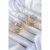 Gold Renk Halka Model Pirinç Kadın Küpe - BJ-BKP8053