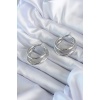 Gümüş Renk Halka Model Pirinç Kadın Küpe - BJ-BKP8054