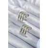 Gümüş Renk Halka Model Pirinç Kadın Küpe - BJ-BKP8062