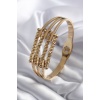 316L Çelik Gold Renk Kaburga Model Kadın Kelepçe - BJ-BB5619