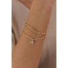 Gold Renk 2li Zirkon Taşlı Kadın Bileklik - BJ-BB4763