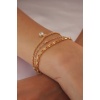 Gold Renk 2li Zirkon Taşlı Kadın Bileklik - BJ-BB4763