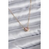 316L Çelik Zincir Gold Renk Pembe Zirkon Taşlı Charm Kadın Kolye - BJ-BKO7818