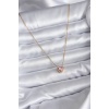 316L Çelik Zincir Gold Renk Pembe Zirkon Taşlı Charm Kadın Kolye - BJ-BKO7818