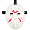 Beyaz Renk Kırmızı Çizgili Tam Yüz Hokey Jason Maskesi Hannibal Maskesi