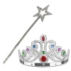 Gümüş Renk Metalize Prenses Tacı ve Metalize Prenses Yıldız Asası