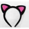Sevimli Kedi Kulak Pofuduk Kedi Taç Siyah İçi Şeker Pembe Renk 17x15 cm