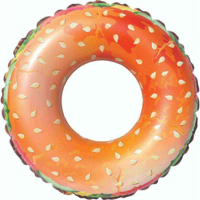 Hamburger Şekilli Şişme Yüzme Simit 76 Cm - 8649