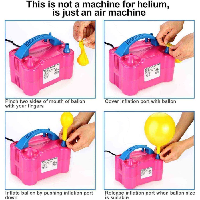 Elektrikli Balon Pompası Çift Uçlu Çift Çıkışlı Balon Makinası