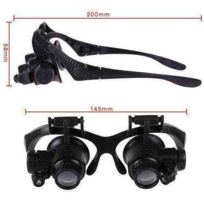 Nikula-gözlük Modeli 10x 15x 20x 25x Lens,2led ışıklı,büyüteç