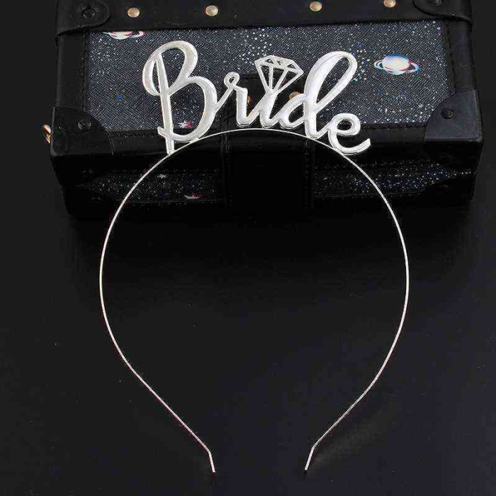 Gümüş Renk Bride Yazılı Metal Gelin Tacı Bride Taç