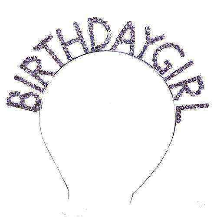 Kristal Taşlı Gümüş Renk Birthday Girl Tacı