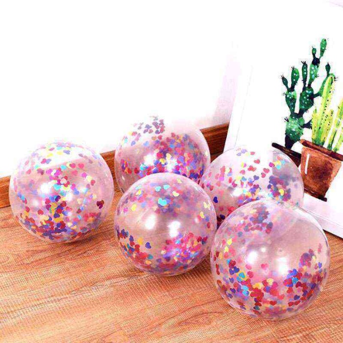 Kalp Pullu Şeffaf Yuvarlak Balon 24 İnç