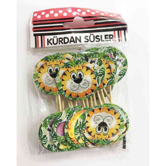 Safari Tema Konseptli Parti Kürdan Süsü 20 Adet