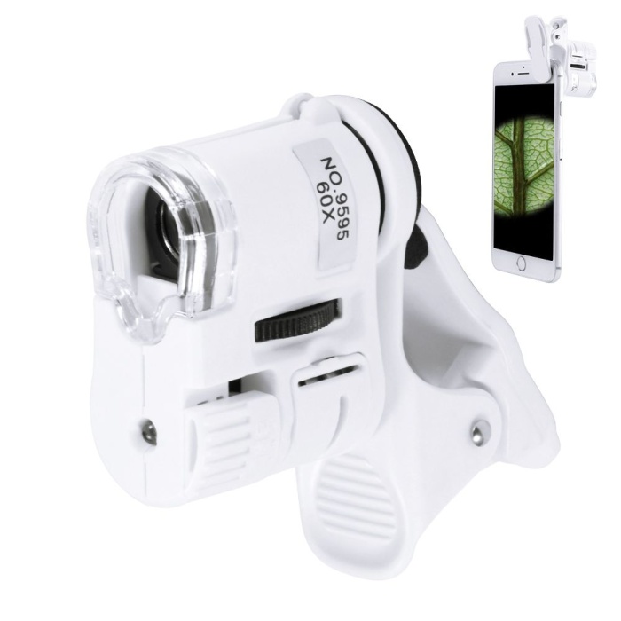 Nikula- 60x Mini Cep Telefonu Için Mandallı Mikroskop Uv Ledli Büyüteç Model Al2431
