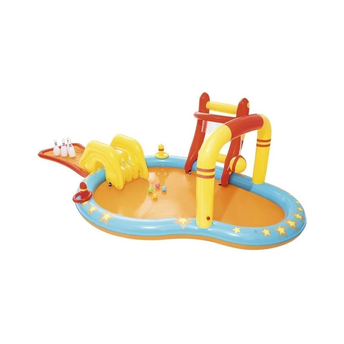 Havuz Aquapark Kaydıraklı Bowling Oyuncaklı 435x213x117 Cm Bestway - 53068