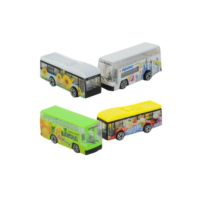 Mini 4lü Otobüs Seti 7 Cm - 8824A