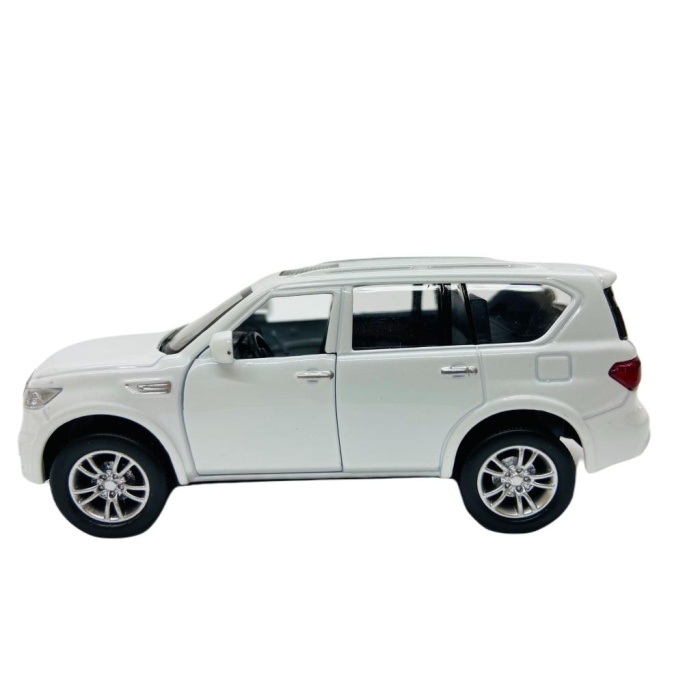 Sesli Işıklı Metal Çek Bırak Araba - İnfiniti QX80 Beyaz - FY6208-12D-Beyaz
