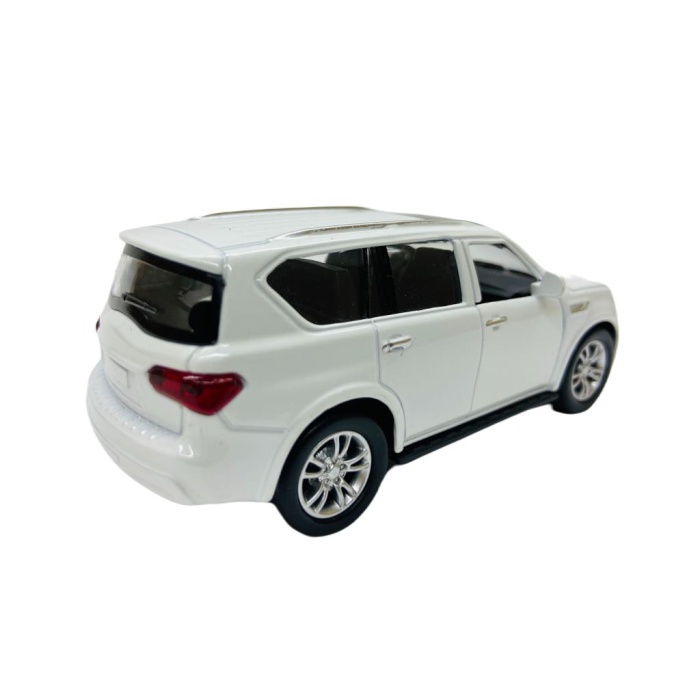 Sesli Işıklı Metal Çek Bırak Araba - İnfiniti QX80 Beyaz - FY6208-12D-Beyaz