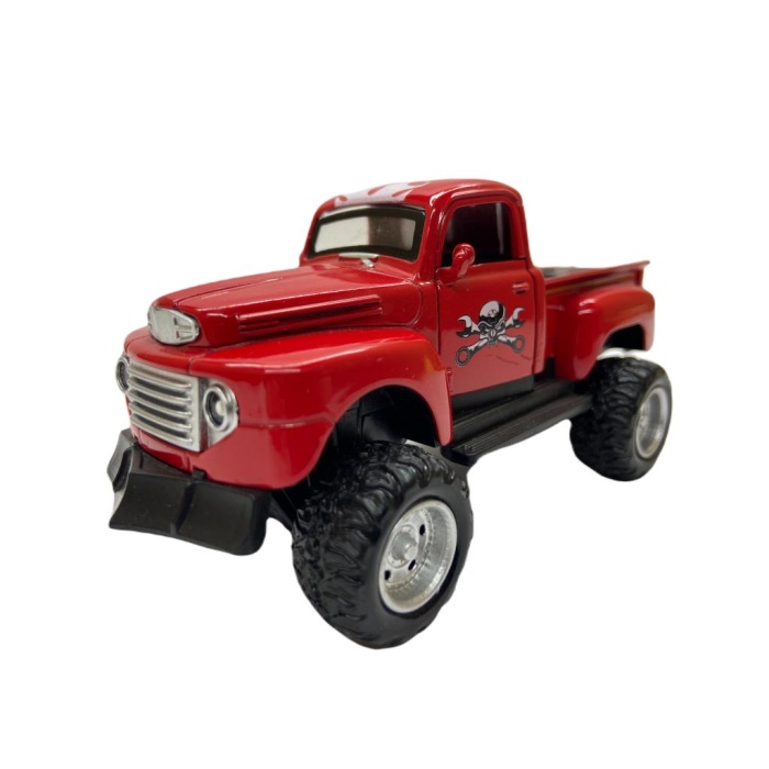 Sesli Işıklı Metal Çek Bırak Kamyonet - 1948 Ford F-1 - FY638-12D-Kırmızı