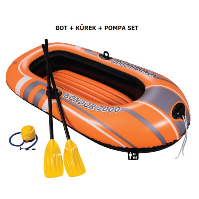 2 Kişilik Bot Hydroforce 196x114 Cm (Pompa+Kürek) Bestway - 61062