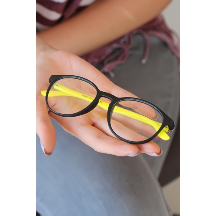 Siyah Renk Oval Sarı Renk  Bayan Gözlük - BJ-GG513