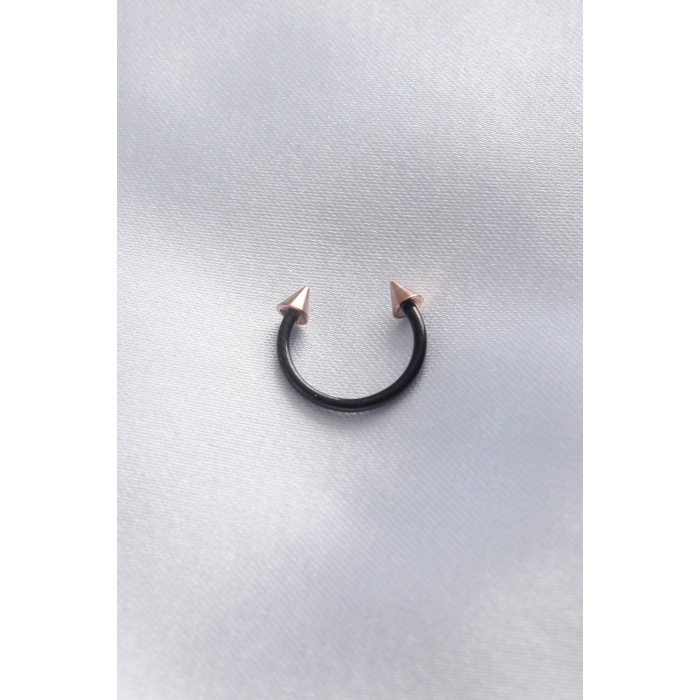 316L Cerrahi Çelik Siyah Renk Halka Rose Renk Çivi Model Piercing - BJ-PR1132