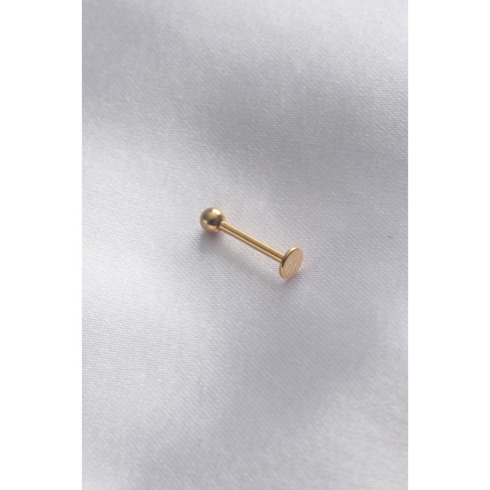 316L Cerrahi Çelik 10 mm Gold Renk Dudak Piercing - BJ-PR1165