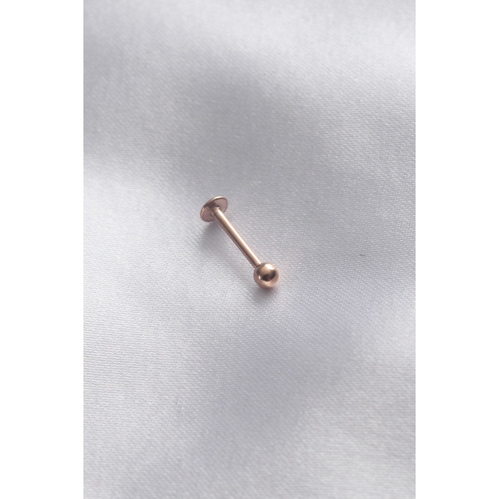 316L Cerrahi Çelik 10 mm Roz Renk Dudak Piercing - BJ-PR1167