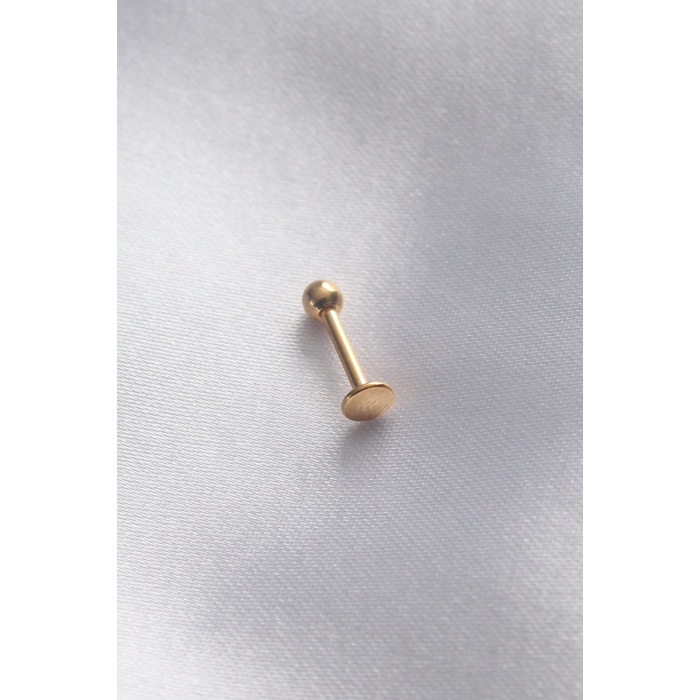 316L Cerrahi Çelik 8 mm Gold Renk Dudak Piercing - BJ-PR1170