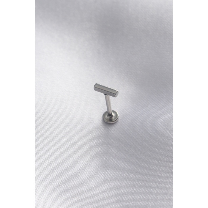 316L Cerrahi Çelik Dikdörtgen Gümüş Renk Tragus Piercing - BJ-PR1183