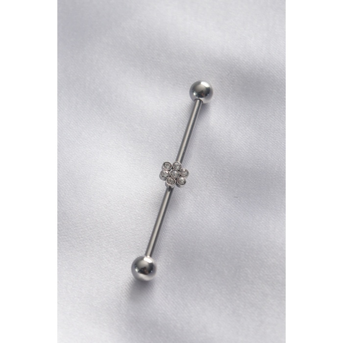 316L Cerrahi Çelik Zirkon Taşlı Köprü Piercing - BJ-PR1198